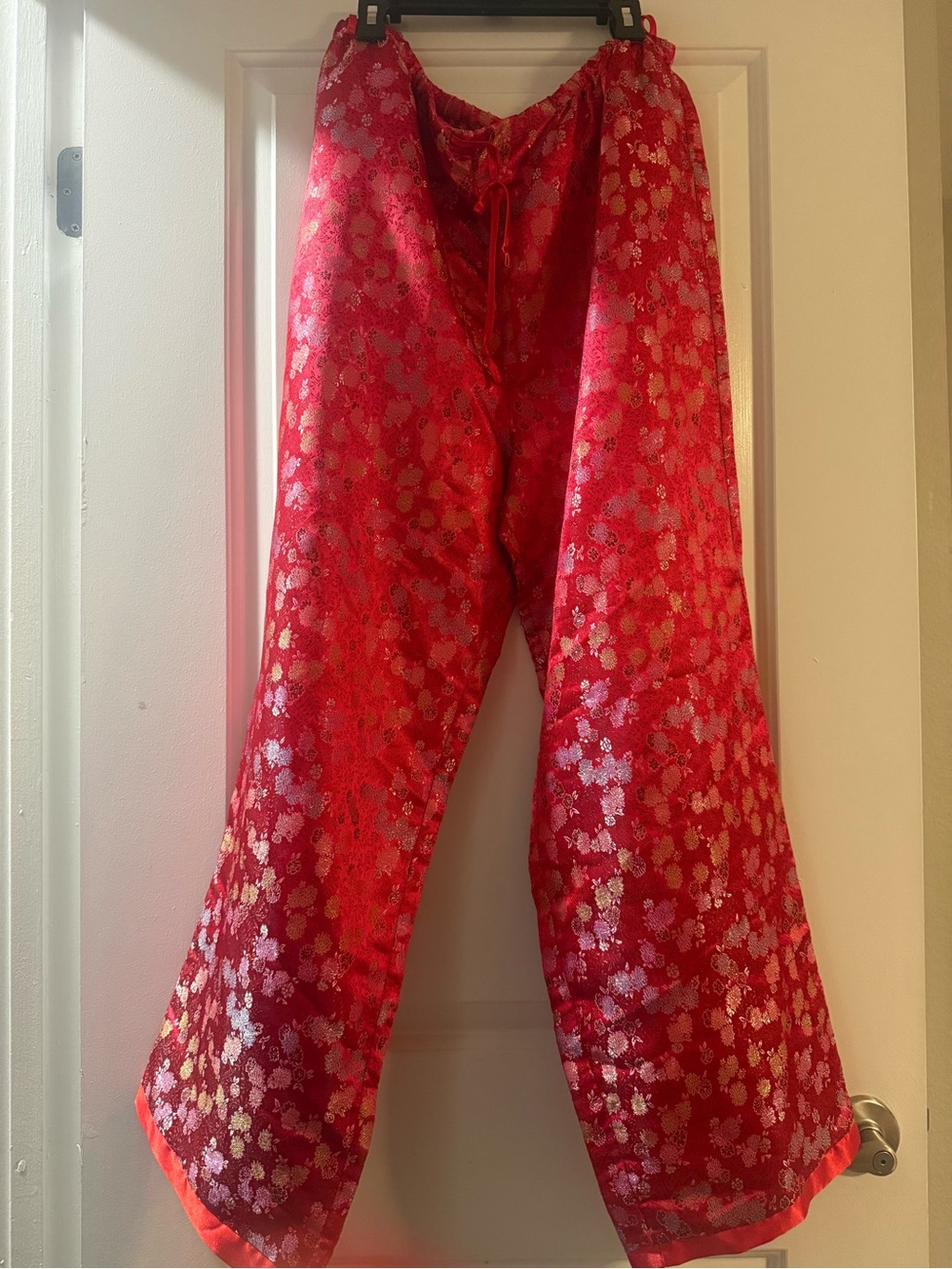 Windsor Red Floral Satin Lounge Pants